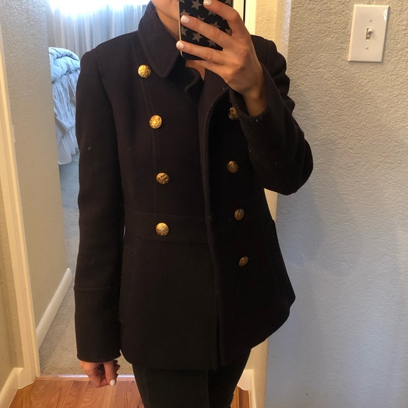 peacoat with gold buttons